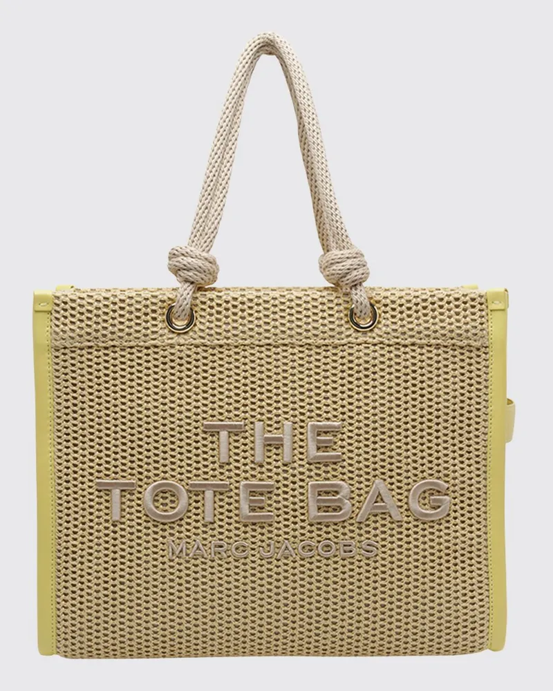 Marc Jacobs The Large Tote Bag aus gehäkelter Baumwolle mit Logo Gelb