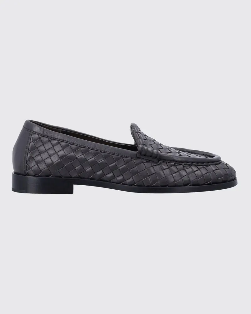 Bottega Veneta Silenzio Intrecciato Leder Loafer Kaffee