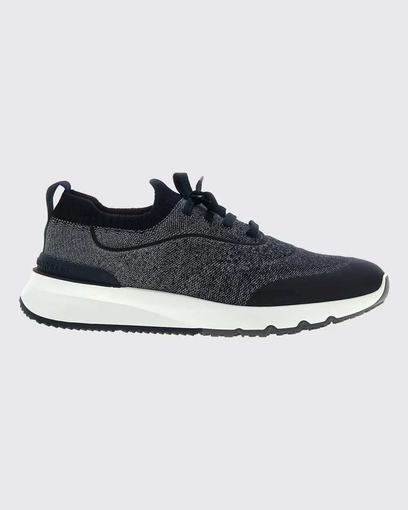 Brunello Cucinelli Sneakers aus Häkelstrick Blau