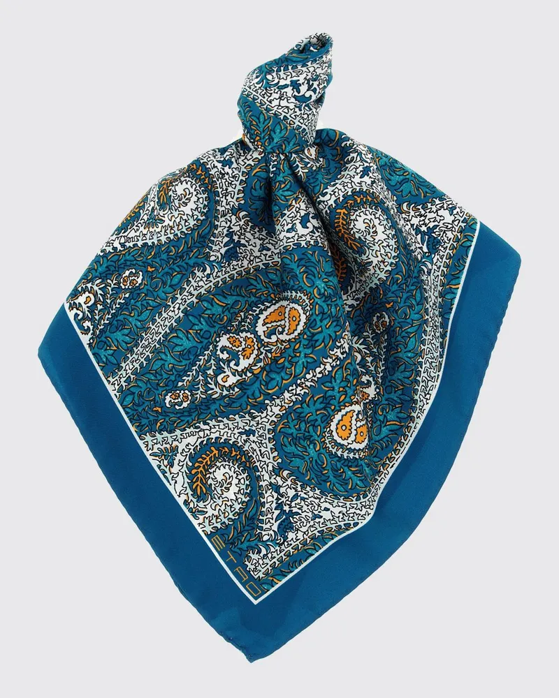 Etro Seidenschal mit Paisley-Print Blau