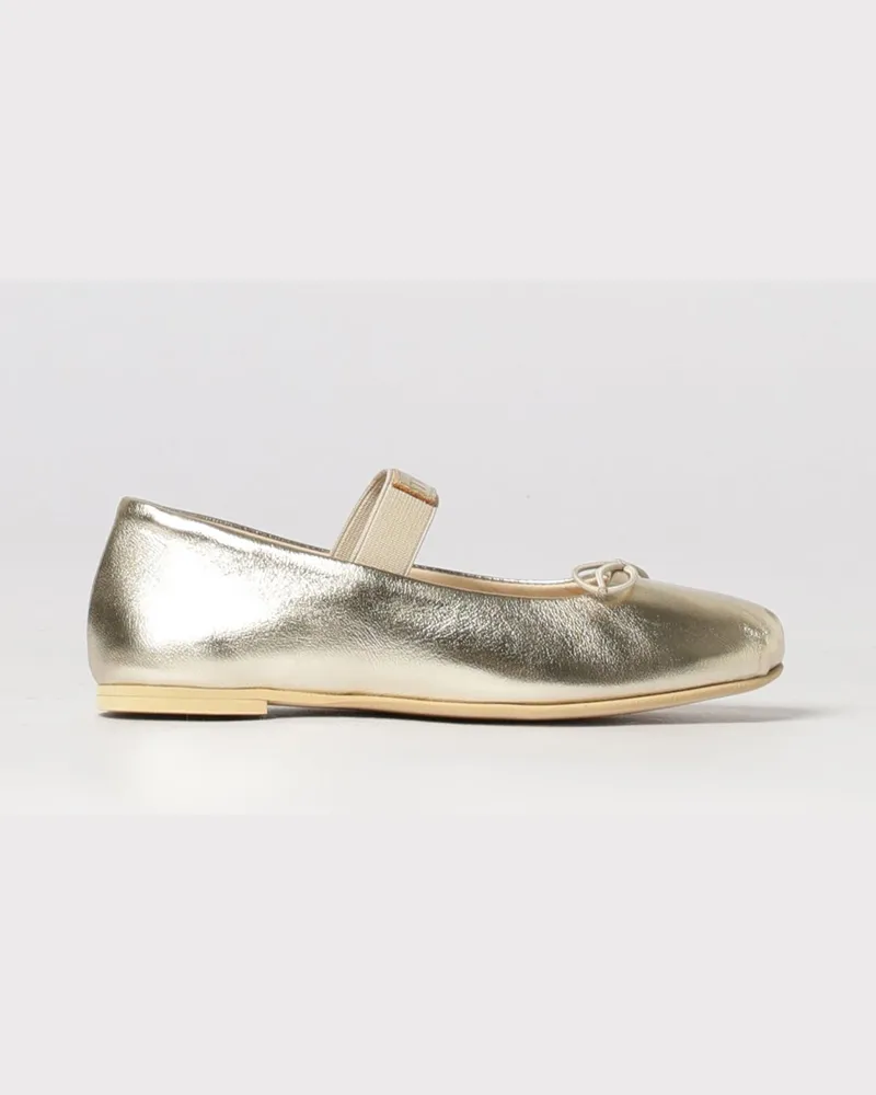 Twin-Set Leder-Ballerinas Platinum