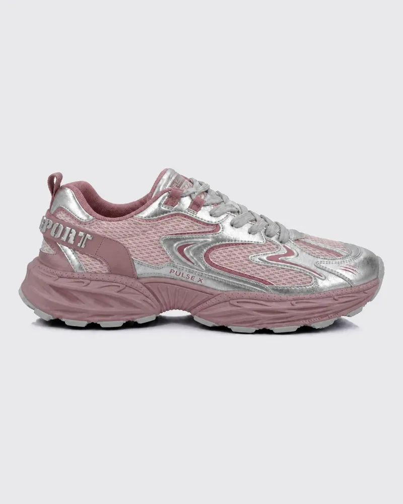 Philipp Plein Pulse X FAFS Multicolor Low-Top-Sneaker mit gekerbter Sohle Pink