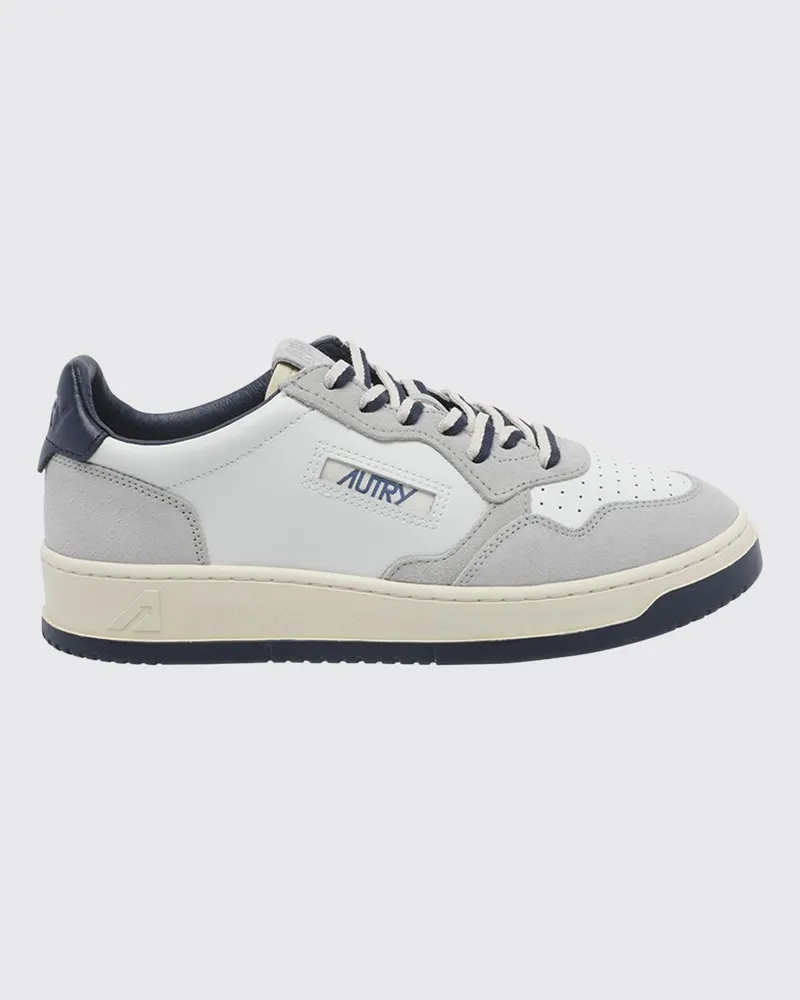 AUTRY Medalist Low zweifarbige Sneaker aus Kalbsleder und Wildleder Bianco