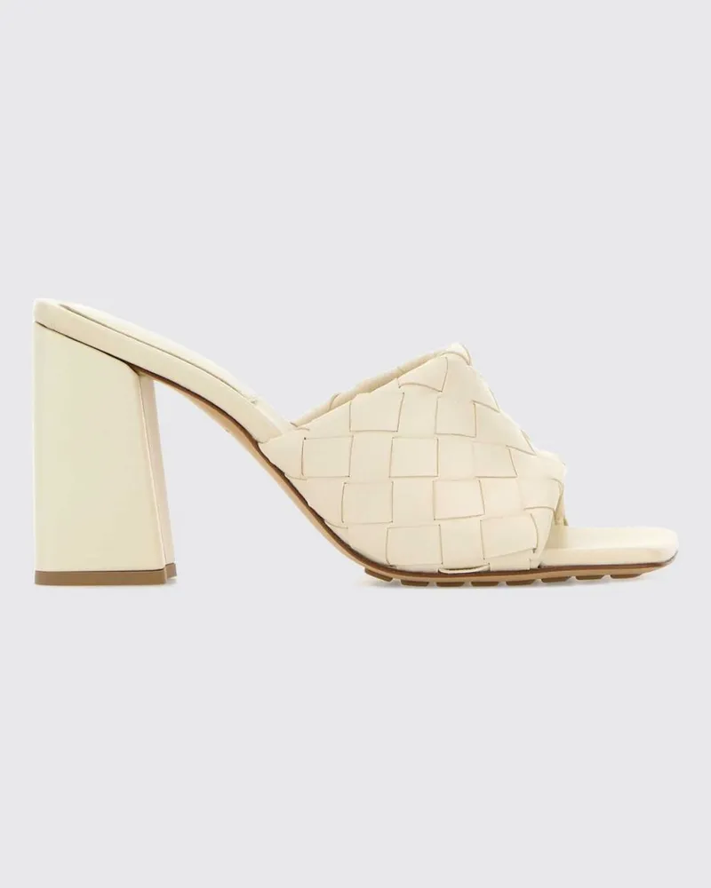 Bottega Veneta Parco Mules aus geflochtenem Leder Weiß