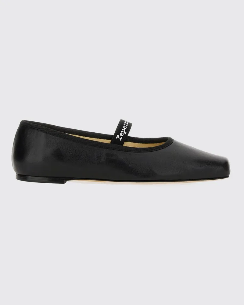 Repetto Lizbeth Mary-Jane-Ballerinas aus Kalbsleder mit eckiger Kappe Schwarz
