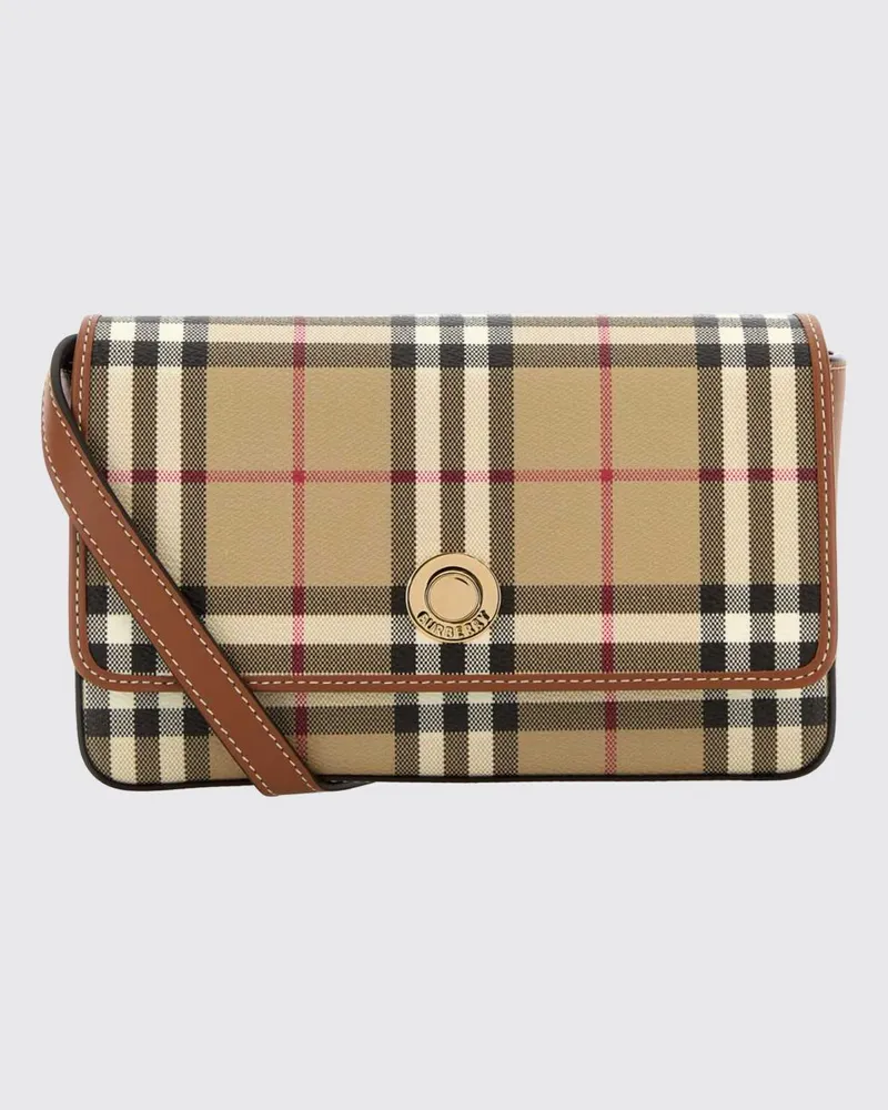 Burberry Hampshire Umhängetasche von aus Vintage-Check-Canvas mit Klappverschluss Braun