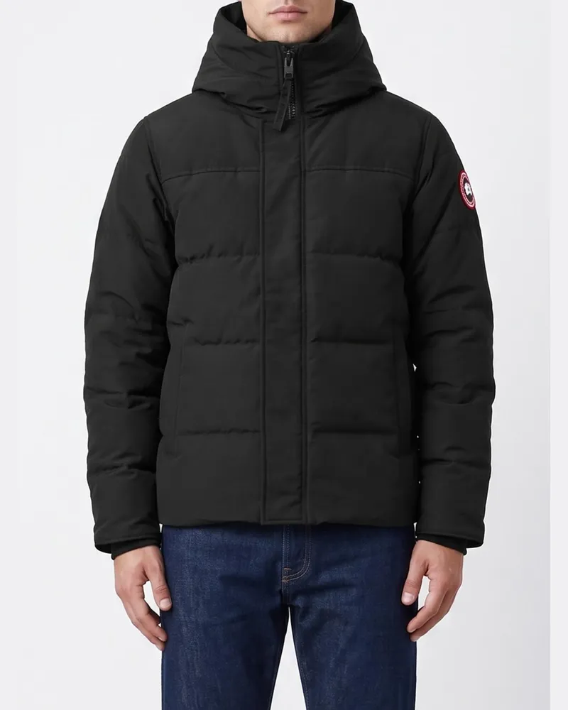 Canada Goose Daunengefüllter MacMillan Parka mit fester Kapuze und appliziertem Logo Schwarz