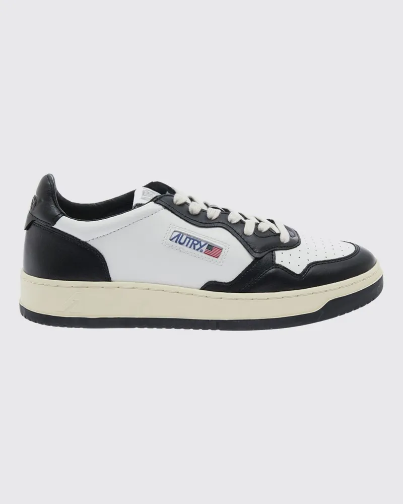 AUTRY Medalist Low Top Sneakers aus zweifarbigem Leder und Wildleder Schwarz