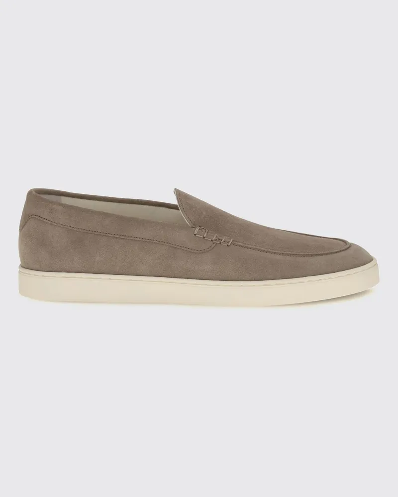 Brunello Cucinelli Loafer aus Velourskalbsleder mit Gummisohle Grau