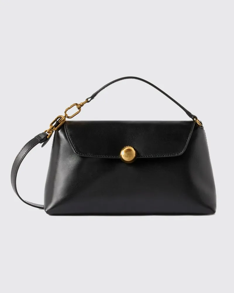 Furla Sfera Kleine Handtasche aus Glattleder mit abnehmbarem Riemen Schwarz