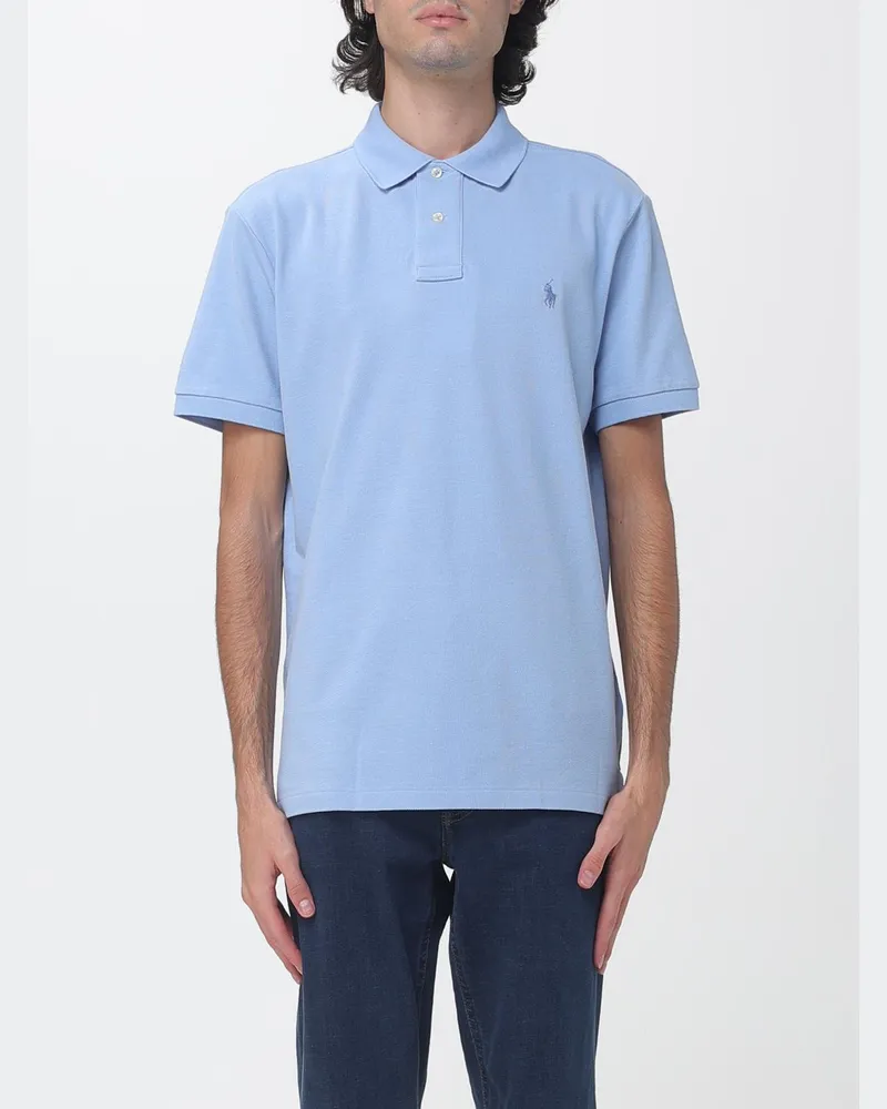 Ralph Lauren Kurzarm-Poloshirt aus Baumwolle mit gesticktem Pony-Logo Blau
