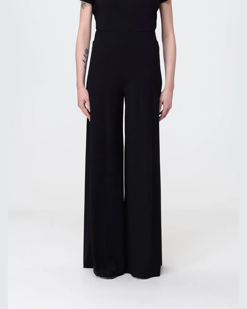 Maliparmi High-Waist Palazzo-Hose aus Jersey mit weitem Bein Schwarz