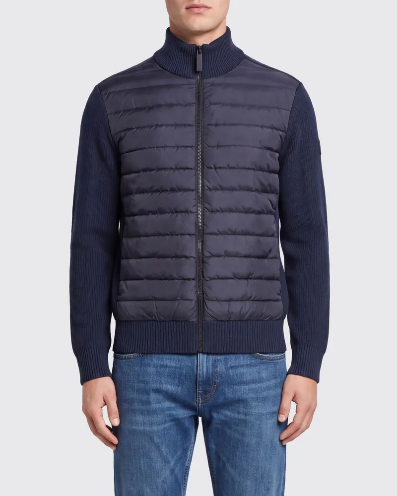 Canada Goose Woll-Cardigan mit gesteppten Einsätzen und Logo-Patch Navy