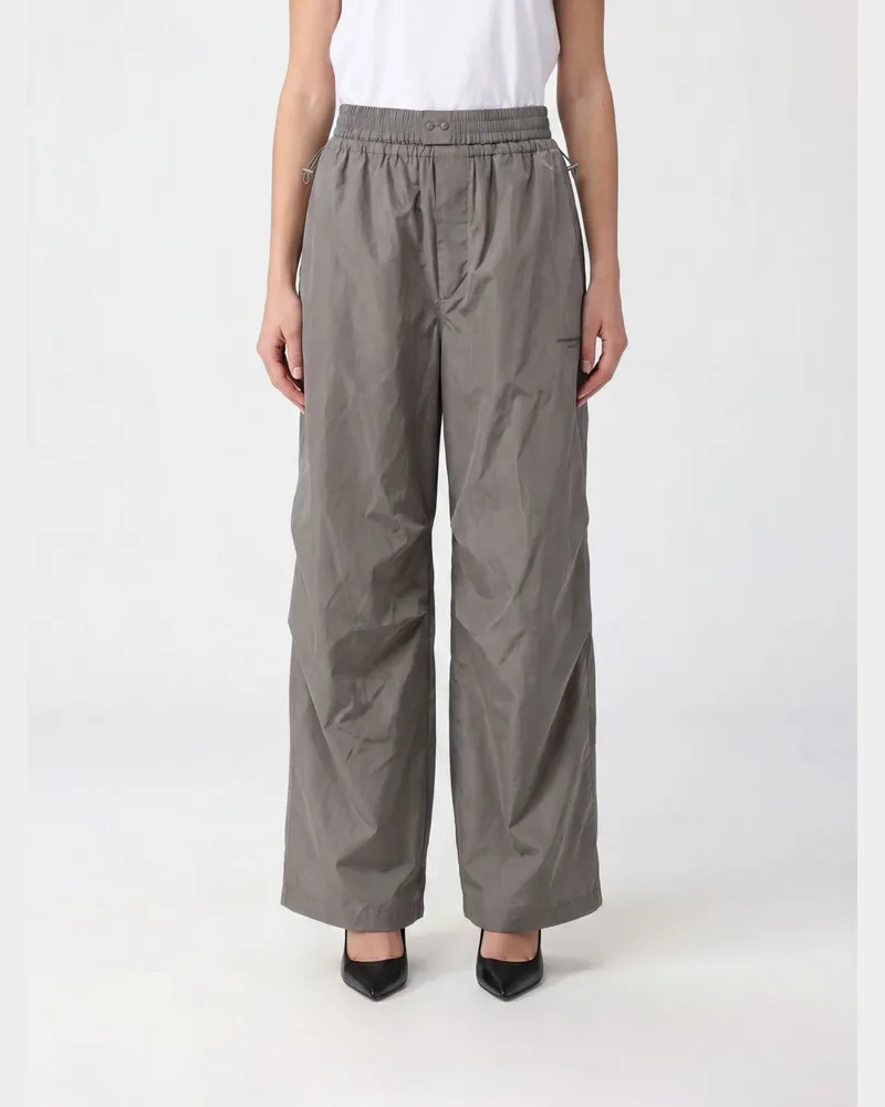 Alexander Wang High-Waist Jogginghose mit weitem Bein aus Funktionsstoff Grau