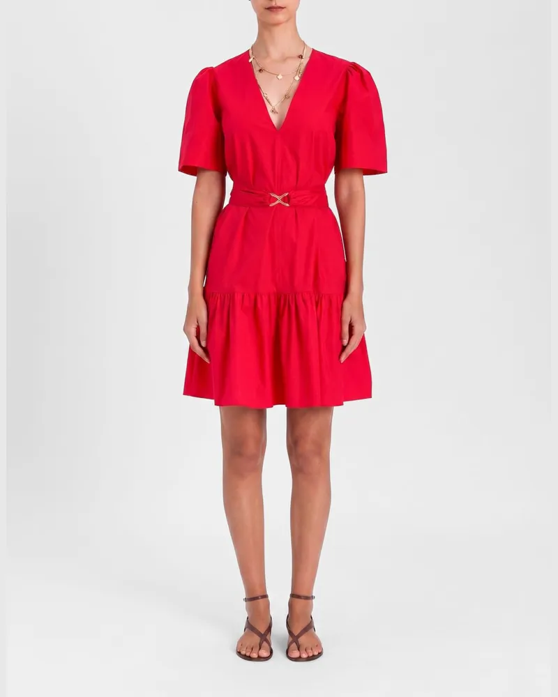 Twin-Set Mini-Kleid aus Stretch-Baumwolle Rot