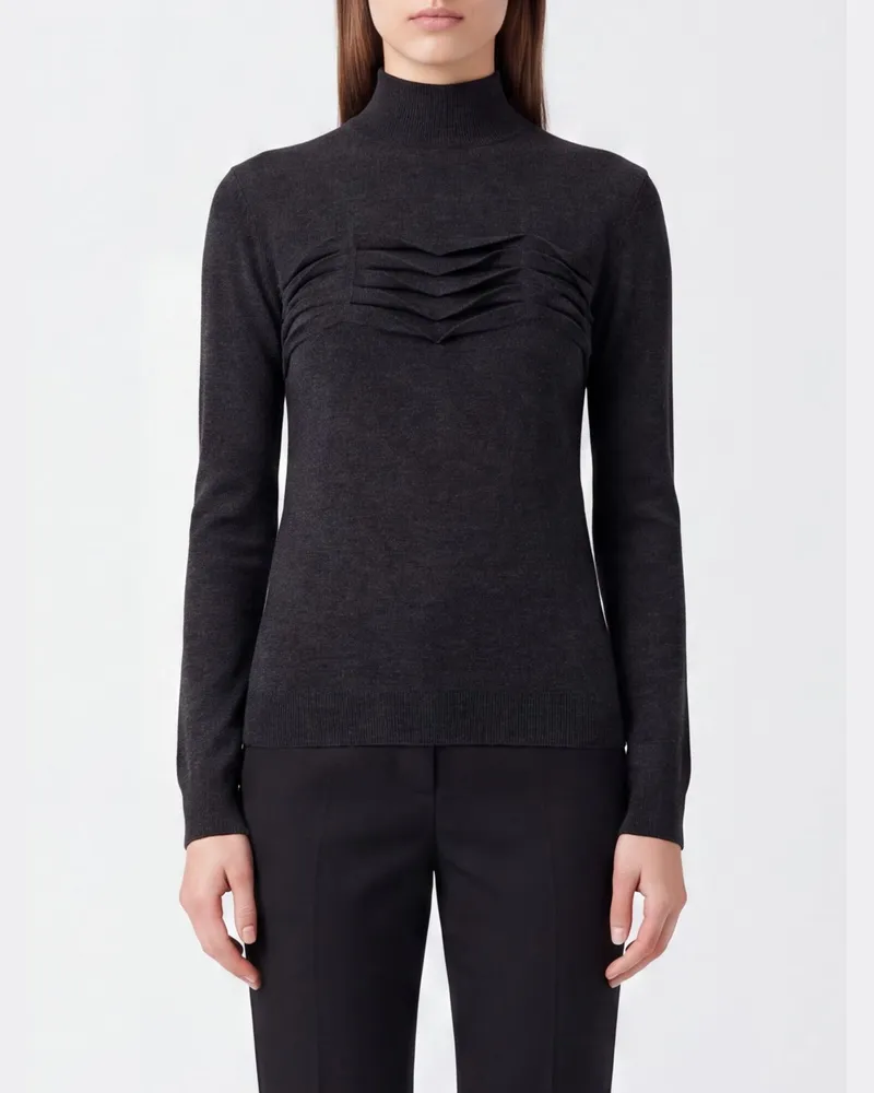 Jil Sander Schmal geschnittener Rollkragenpullover aus Wolle und Kaschmir Charcoal