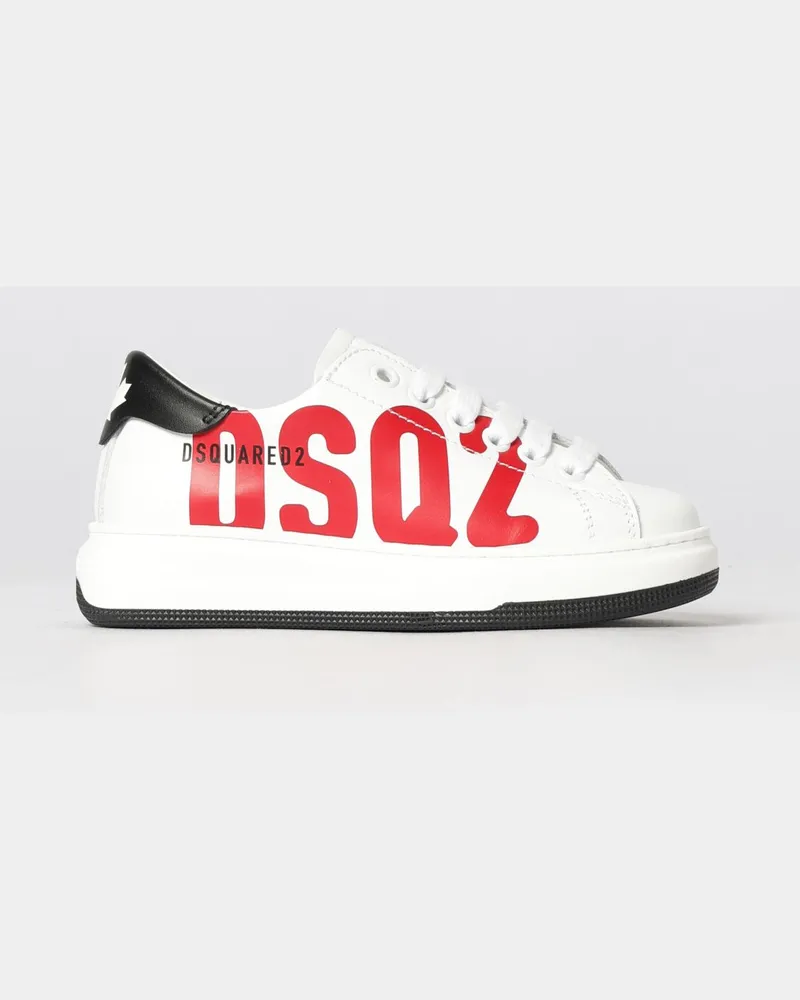 Dsquared2 Leder-Sneakers mit Logo-Print Rot