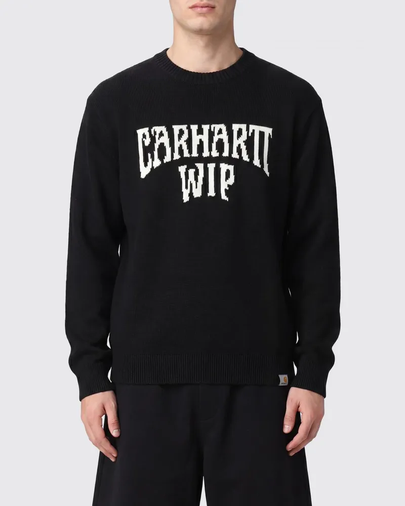 Carhartt WIP Rundhalspullover aus Baumwolle mit Allover-Jacquard-Logo Grau