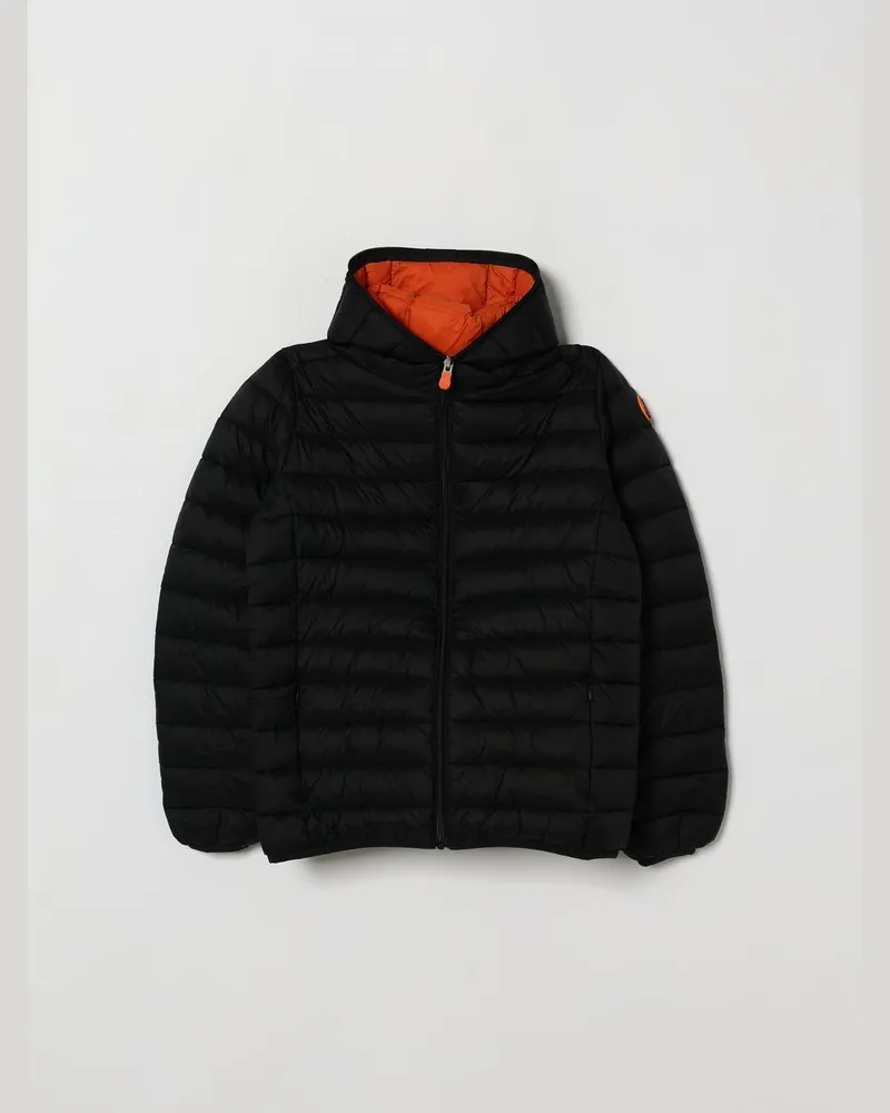 Save The Duck Gesteppte Nylon-Daunenjacke mit Kapuze für Jungen Schwarz