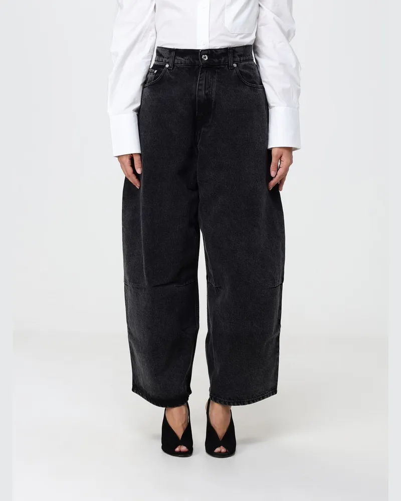 Paul Smith High-Waist Wide-Leg Jeans aus schwarzem Baumwolldenim mit 5 Taschen Schwarz