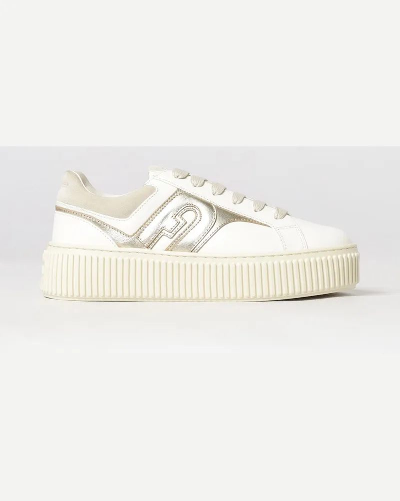 Furla Lammleder-Sneaker mit Plateausohle und laminierten Details Weiß