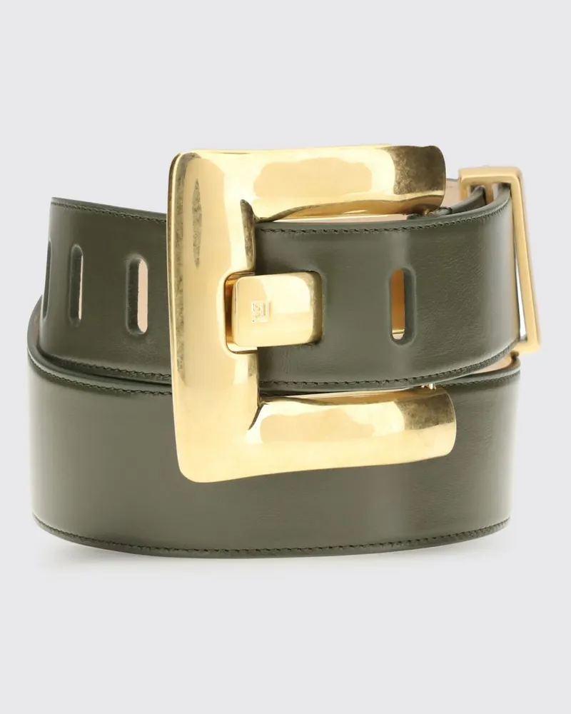 Balmain Anthem Ledergürtel Olive