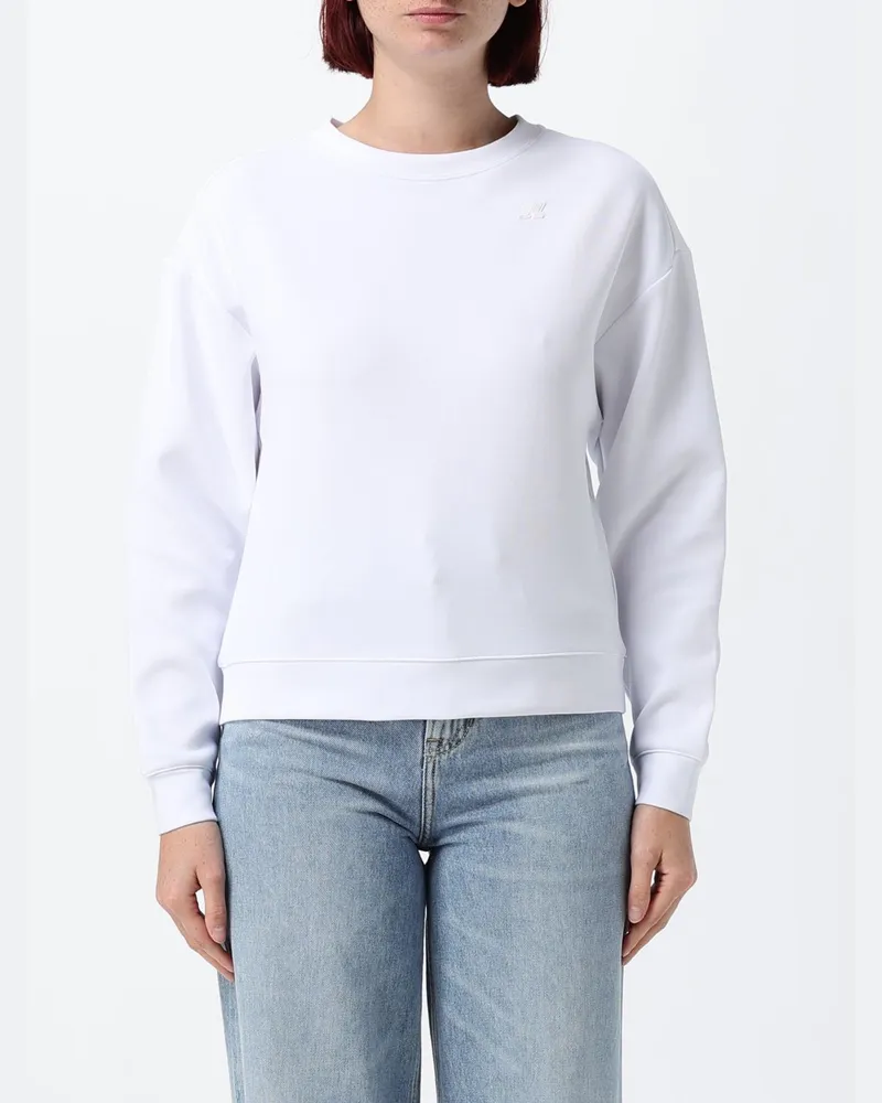 K-Way Slim Fit Sweatshirt aus Interlock-Stoff mit Rundhalsausschnitt und Ton-in-Ton-Logo Weiß