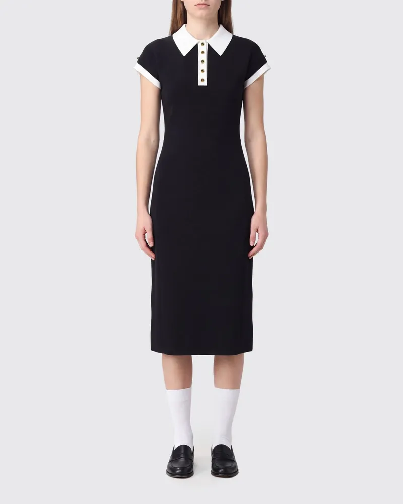 Thom Browne Midi-Etuikleid aus Schurwolle von mit Polokragen Blau