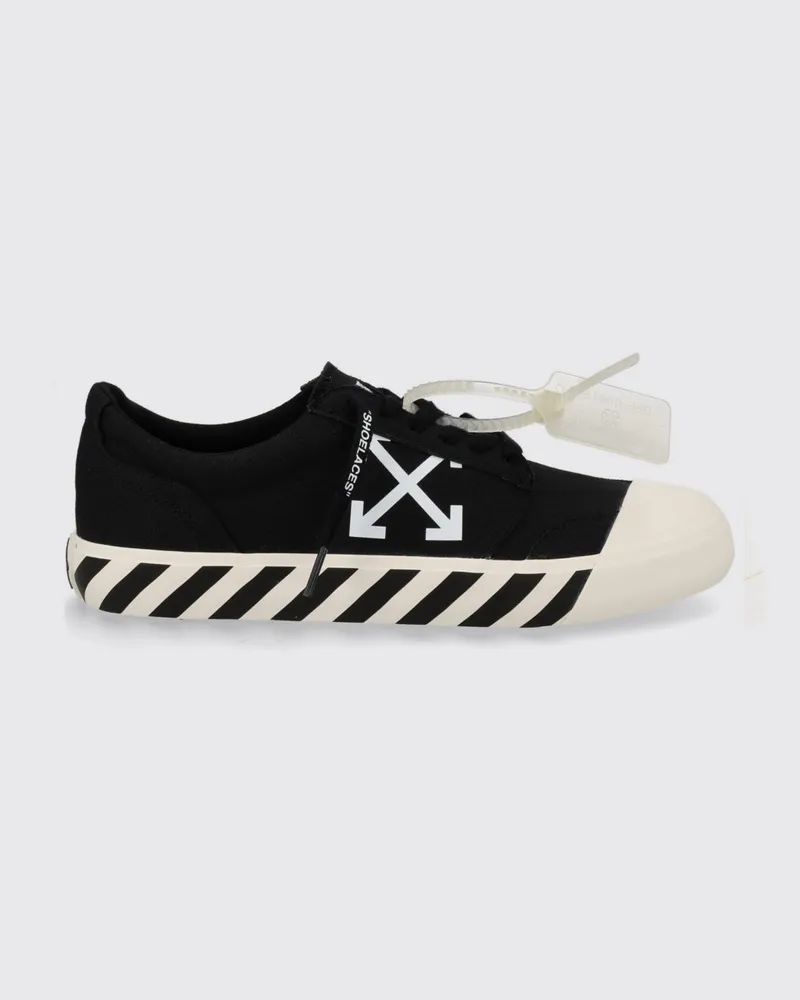 OFF-WHITE Niedrige Canvas-Sneakers Vulcanized von mit kontrastierendem Arrow-Logo Schwarz