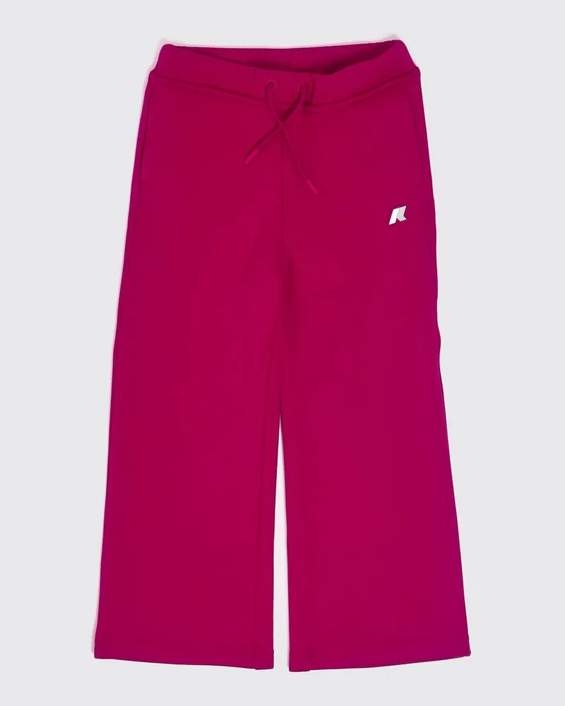 K-Way Jogginghose für Jungen aus Baumwollmischung mit gesticktem Logo Fuchsia