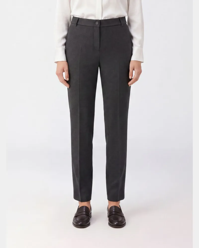 Pinko Slim-Fit Chinohose aus Stretch-Crêpe mit mittelhohem Bund Grau