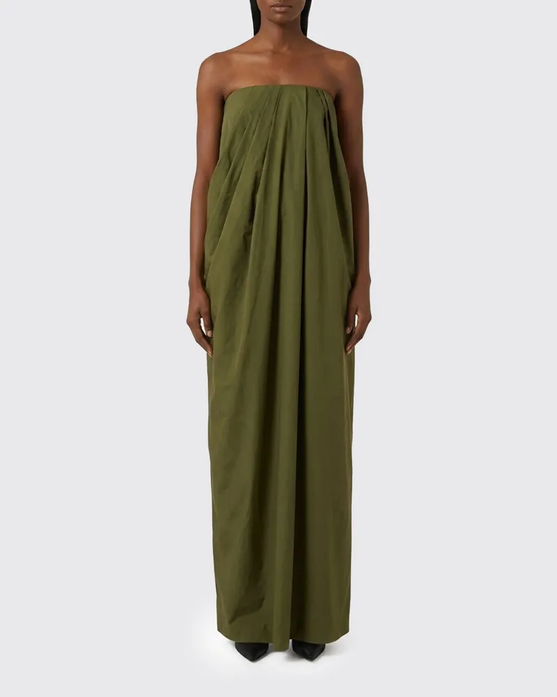 ARMARIUM Schulterfreies, drapiertes langes Abendkleid Tullia von Grün