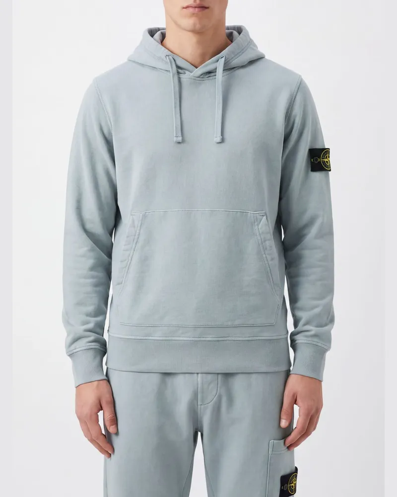 Stone Island Relaxed-Fit Hoodie aus Baumwolle mit Kängurutasche Charcoal