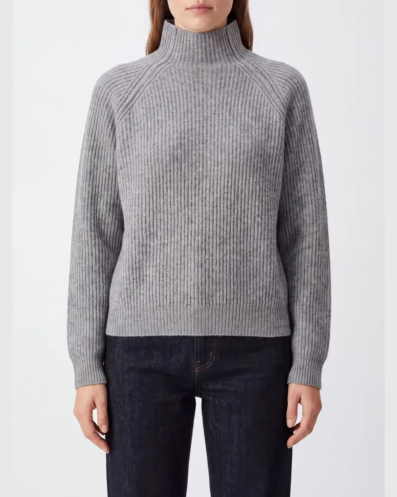 Federica Tosi Rollkragenpullover aus Woll-Kaschmir-Mischung mit langen Ärmeln Grau
