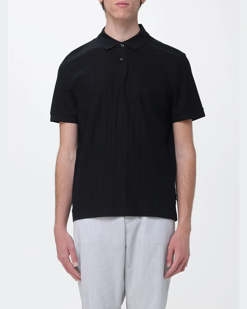 HUGO BOSS Baumwoll-Polohemd Schwarz