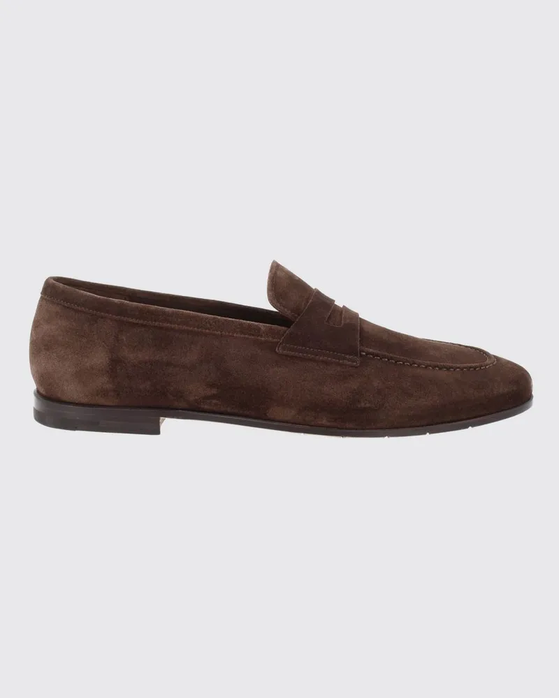 Premiata Wildleder-Pennyloafer mit Ledersohle Braun