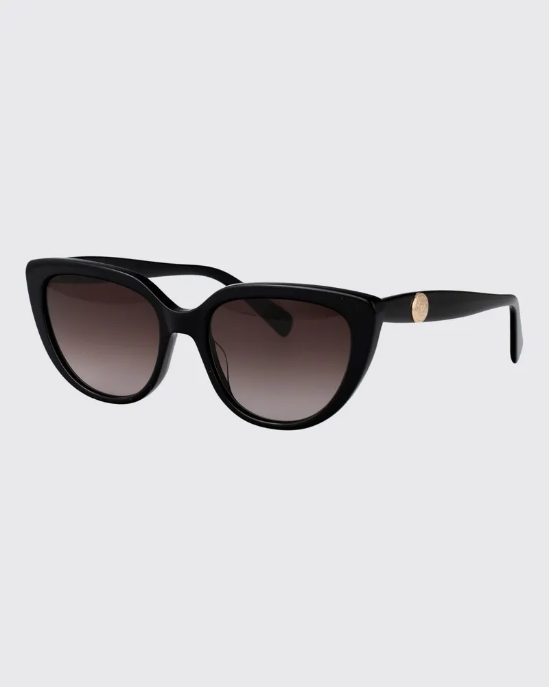 Longchamp Schwarze Acetat-Cat-Eye-Sonnenbrille mit Verlaufsgläsern Schwarz