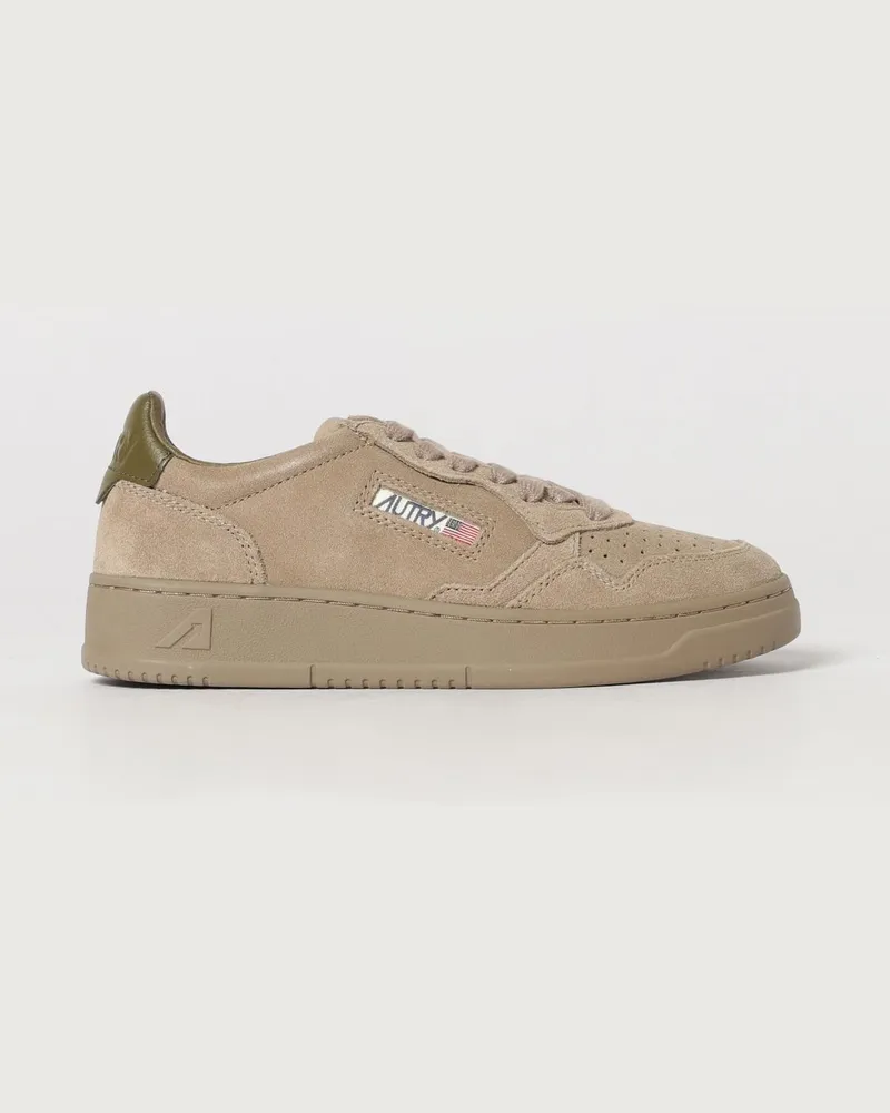 AUTRY Medalist Low Sneakers für Damen aus Leder und Wildleder im Bicolor-Design Beige