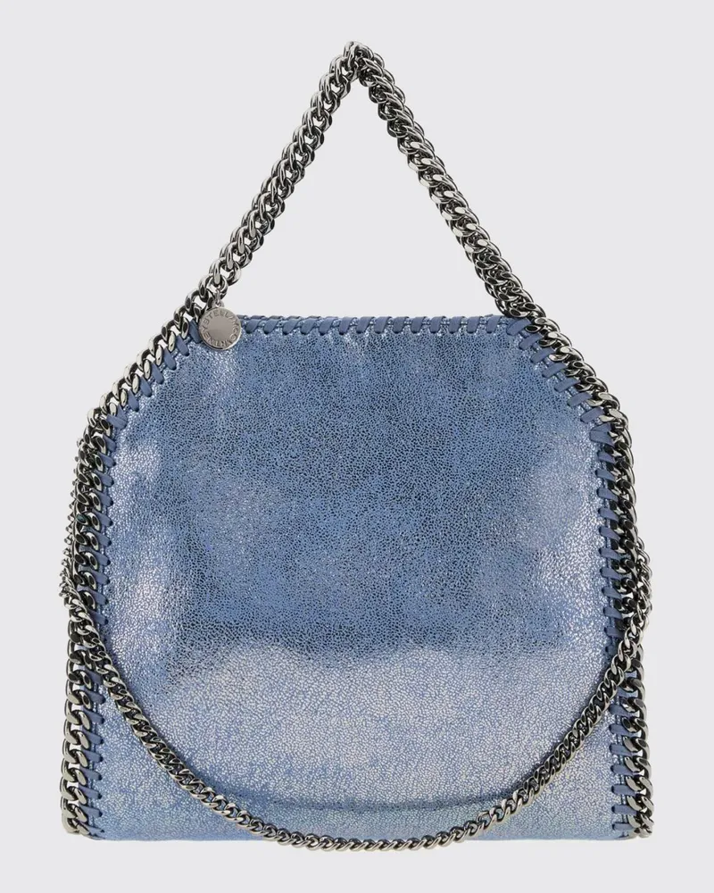 Stella McCartney Kleine Falabella Denim-Tote-Bag mit Kettenbesatz Denim