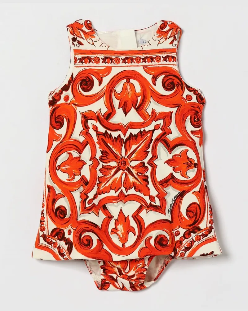 Dolce & Gabbana DOLCE  GABBANA Dolce & Gabbana Set mit Minikleid und Culottes aus Baumwolle mit Majolika-Print für Mädchen Bunt