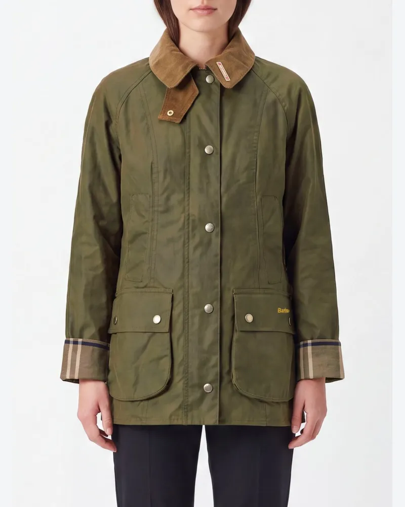 Barbour Beadnell Wachsjacke von aus Baumwolle mit Samtkragen Braun