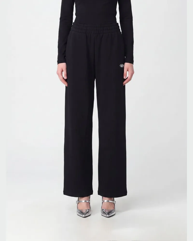 Diesel P-Zenia-OD High-Waist Jogginghose aus Baumwolle mit geradem Bein Schwarz