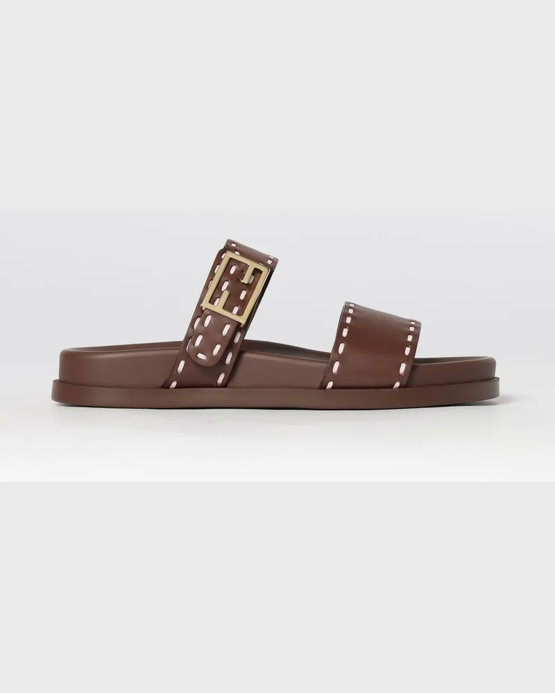 Fendi Flache sandalen damen Mahagoni