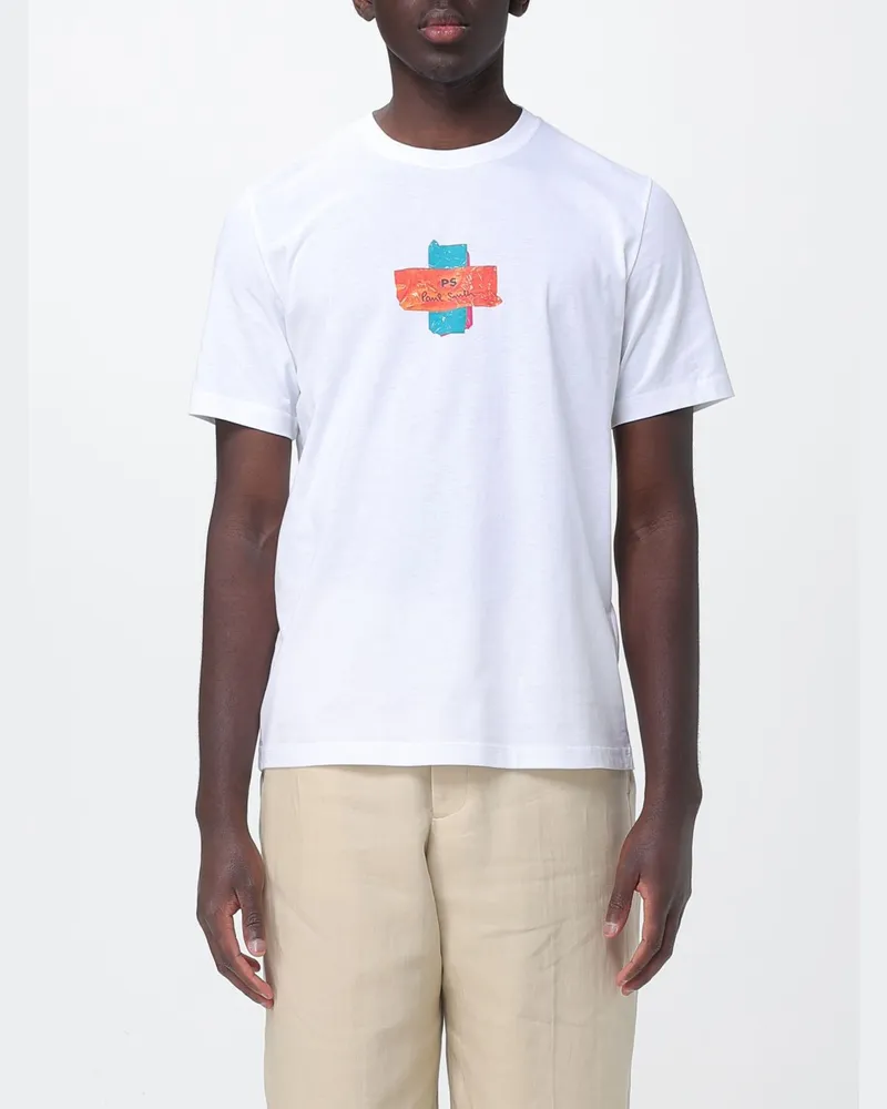 Paul Smith Bio-Baumwoll-T-Shirt mit Logo Weiß