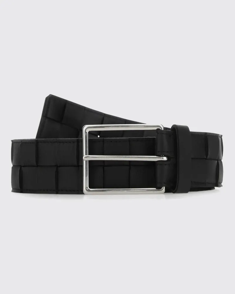 Bottega Veneta Gürtel aus gewebtem Kalbsleder im Intrecciato-Design Schwarz