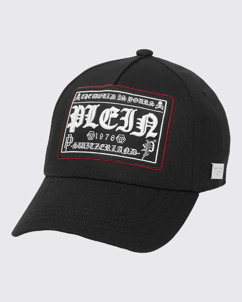 Philipp Plein Baseballcap aus Baumwolle mit festem Schirm und Logostickerei von Schwarz
