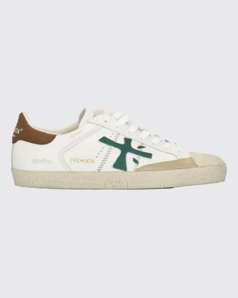 Premiata Steven Sneaker aus Used-Leder Bianco