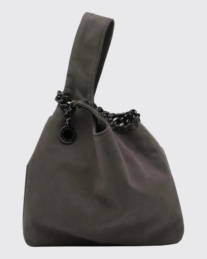 Stella McCartney Ausgestellte Mini-Tasche aus Eco Alter Mat mit doppeltem Henkel Taubengrau
