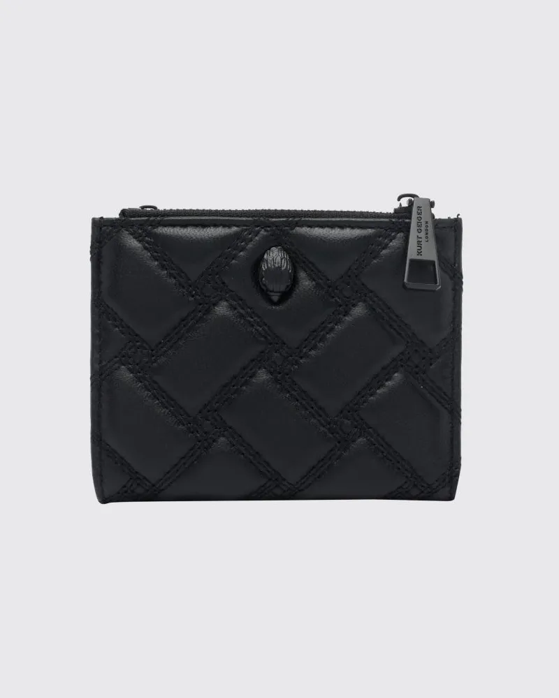 Kurt Geiger Kensington Geldbörse von aus gewebtem Lammleder Schwarz