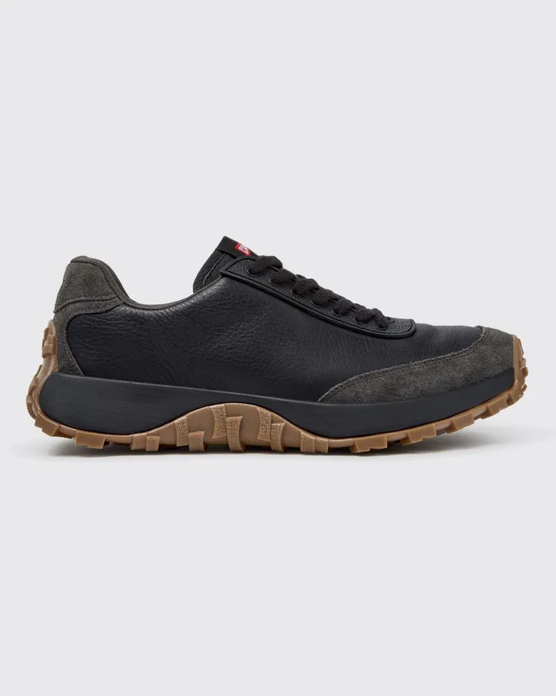 Camper Drift Trail Sneaker aus genarbtem Leder mit Vibram-Sohle Schwarz
